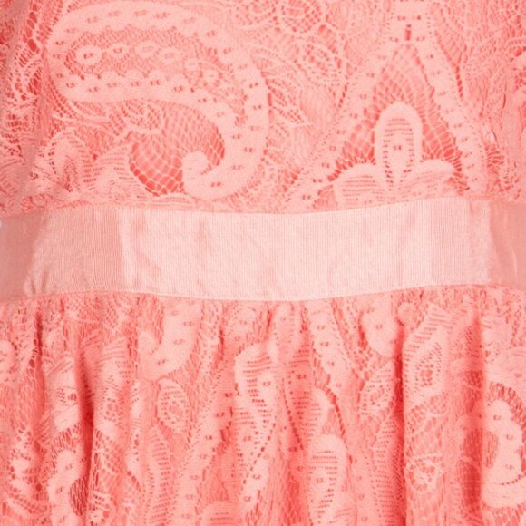 NWOT Alice & Olivia Odette Cross Back Salmon Lace Dress - Picture 4 of 8